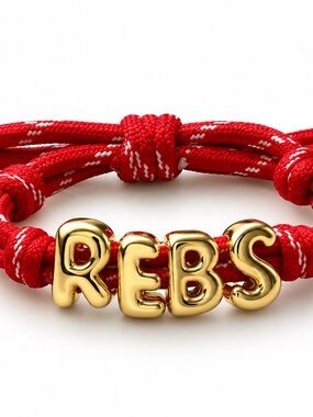 REB S Red Cord Gold-Plate Letter Bracelet -